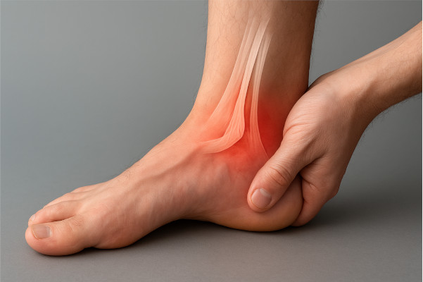 belső bokát tapintó kéz